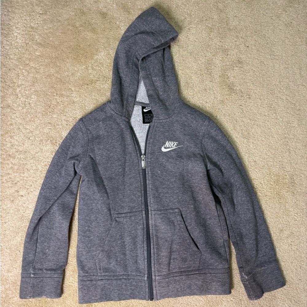 Boys Nike Zip Up Hooded Jacket Sz M (6)